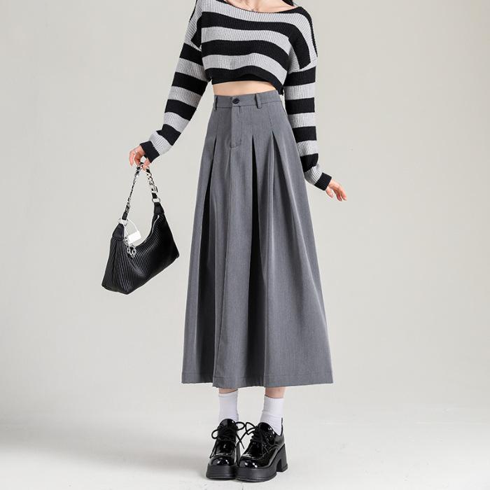 

New Skirt with Early Autumn Skirt with Pleated Skirt with Umbrella Skirt with High-Waisted Slim Midi Skirt High Quality Practical Daily Use XS