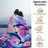 1pc Dolphin Printing Lightweight Flannel Blanket, Comfortable and Warm Blanket, for Camping Sofa Bed and Couch Office, Gift