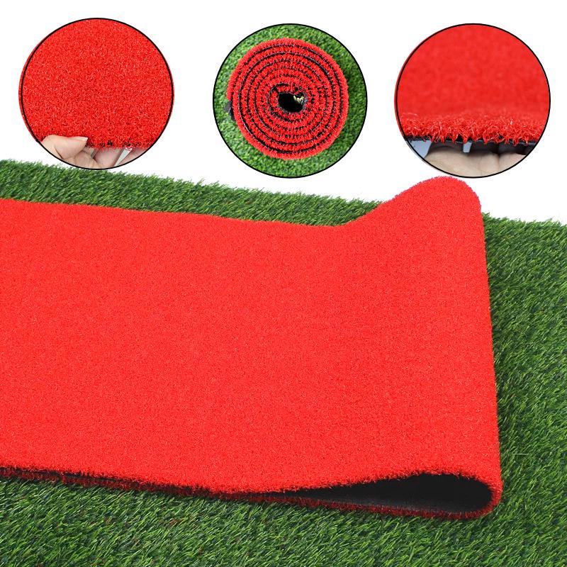 Simulation Red Bentgrass Carpet: Soundproof, Stain-Resistant Mat for Gateball Fields, Courtyards, and Wedding Areas.