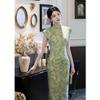 Retro Chinese style long full-open ancient cheongsam spring and summer new fashion young girl new Chinese style
