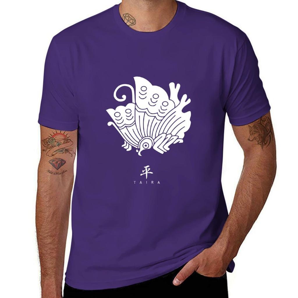 Taira Clan Family Crest Kamon  White Title Version Tshirt plus sizes summer clothes summer tops Mens tshirt
