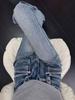 High Waist Retro Blue Micro-Flare Bell Bottom Jeans for Women - Slim Fit Trumpet Pants for Spring and Autumn