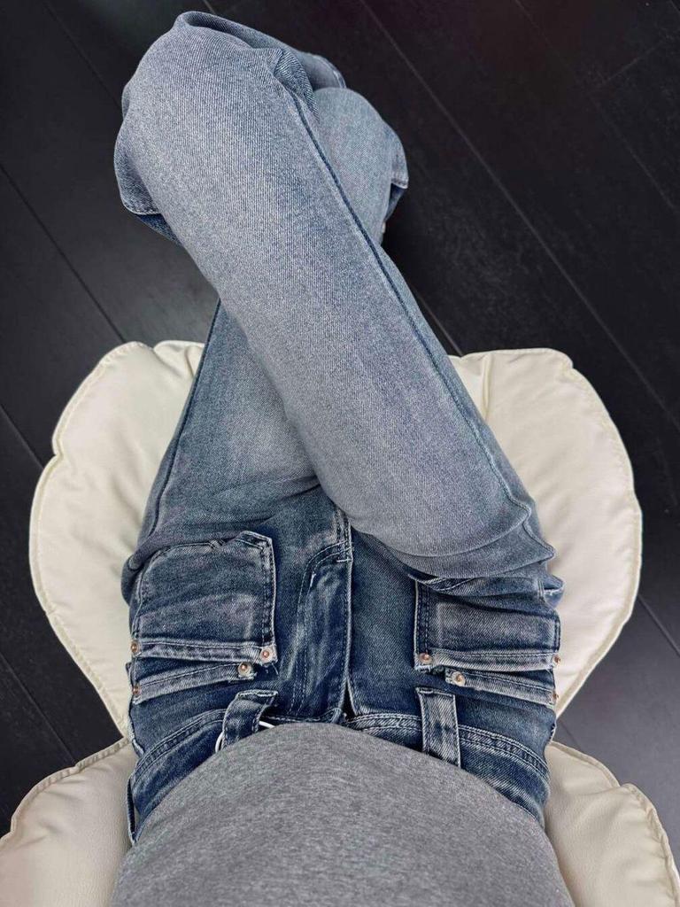 High Waist Retro Blue Micro-Flare Bell Bottom Jeans for Women - Slim Fit Trumpet Pants for Spring and Autumn