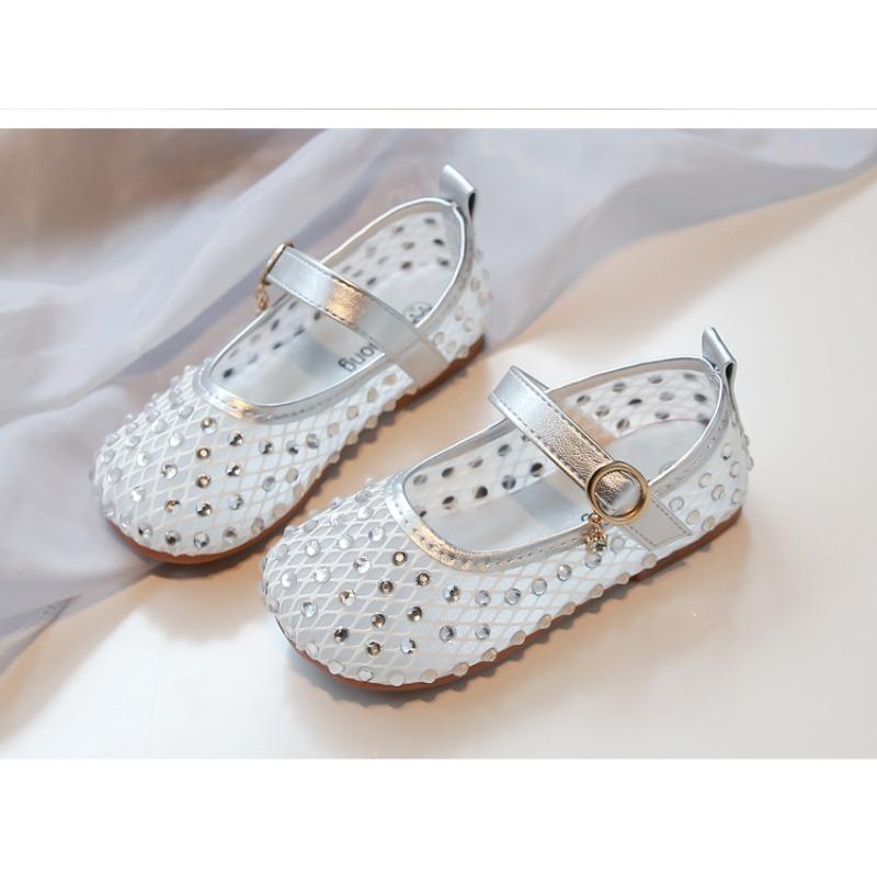 New Summer Kids' Hollow-Out Mesh Sandals - Korean-Style Breathable Low-Cut Mary Jane Shoes for Girls