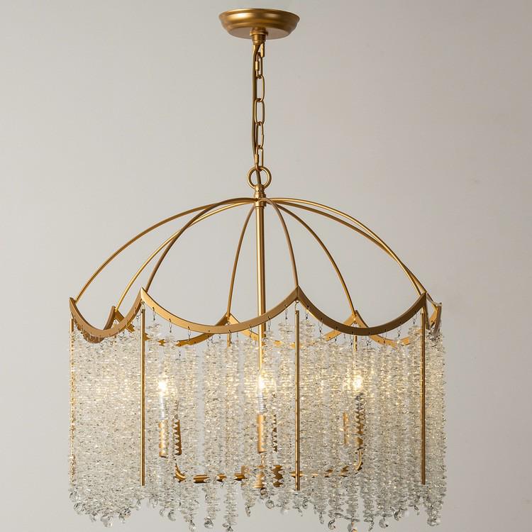 French Crystal Chandelier: Luxury Retro Tassel Light for Bedroom or Restaurant