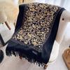 New Pashmina Cashmere Blend Mujer Bufanda Scarves Warm Echarpes Embroider Flower Poncho Cape Thick Warm Poncho Kerchief Scraf
