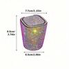 1pc Luxury Sparkling Crystal Ashtray with Lid, Glittering Cup Holder Design, Crystal Decorative, Portable Smokeless Cylinder