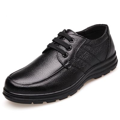 Men Casual Flat Shoes Leather GenuineLeather Comfortable Casual Black Genuine Mens Cowhide Business Brand Male Footwear Soft
