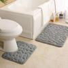 2pcs Ultra-Soft, Thick Coral Fleece Bathroom Mats - Quick Dry, Non-Slip, 2 Piece Carpet Set Design for Home Decor