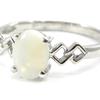 Silver Ring 'Goddess Opal' White Silver (rhodium) - 6x9 Mm