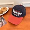 High Quality Hat Female Couple Contrasting Color Semi-soft Top Baseball Cap Spring and Summer Letter Embroidery Color Matching Cap Men