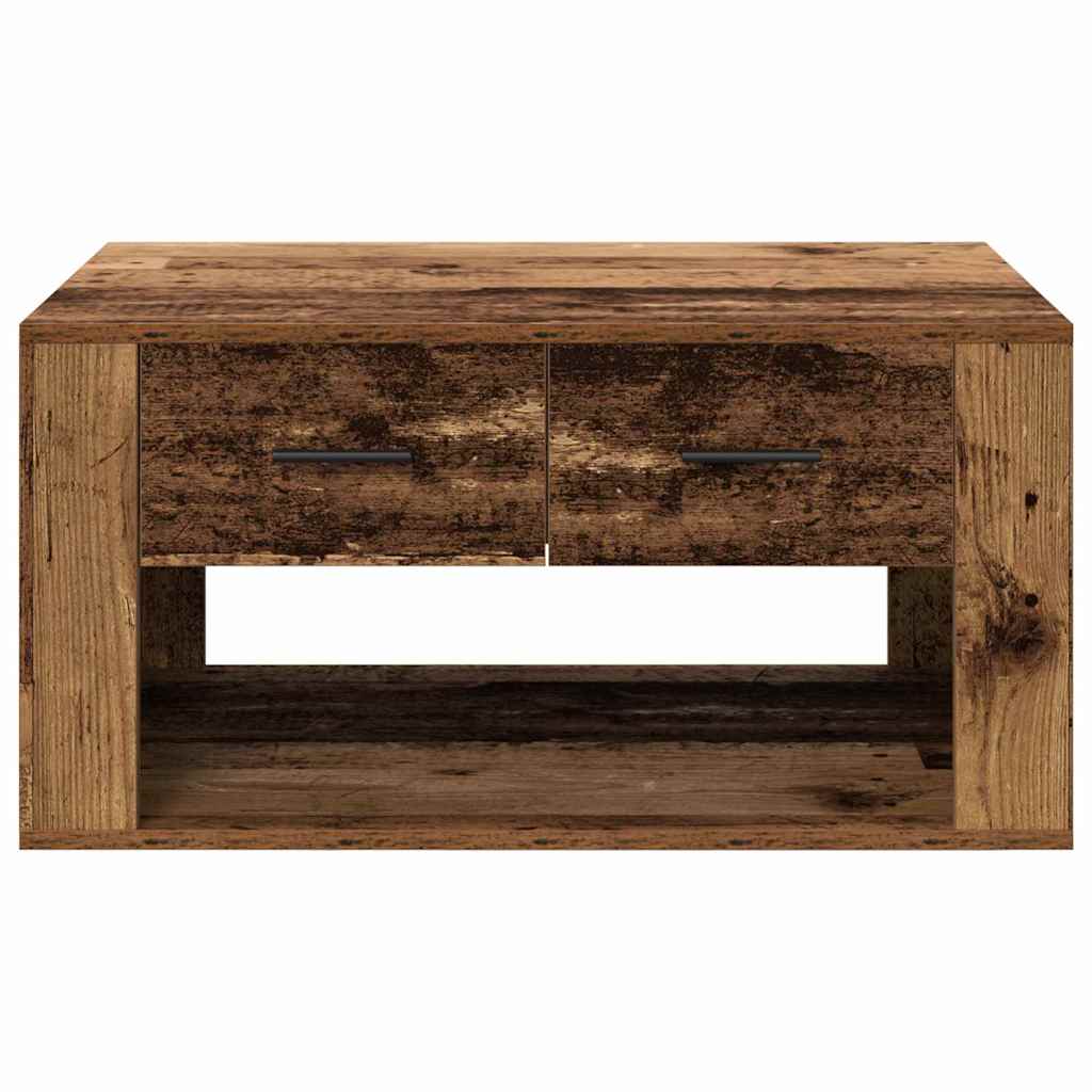 Coffee Table with Drawers Reclaimed Wood Look 80 x 50 x 40 cm Particleboard