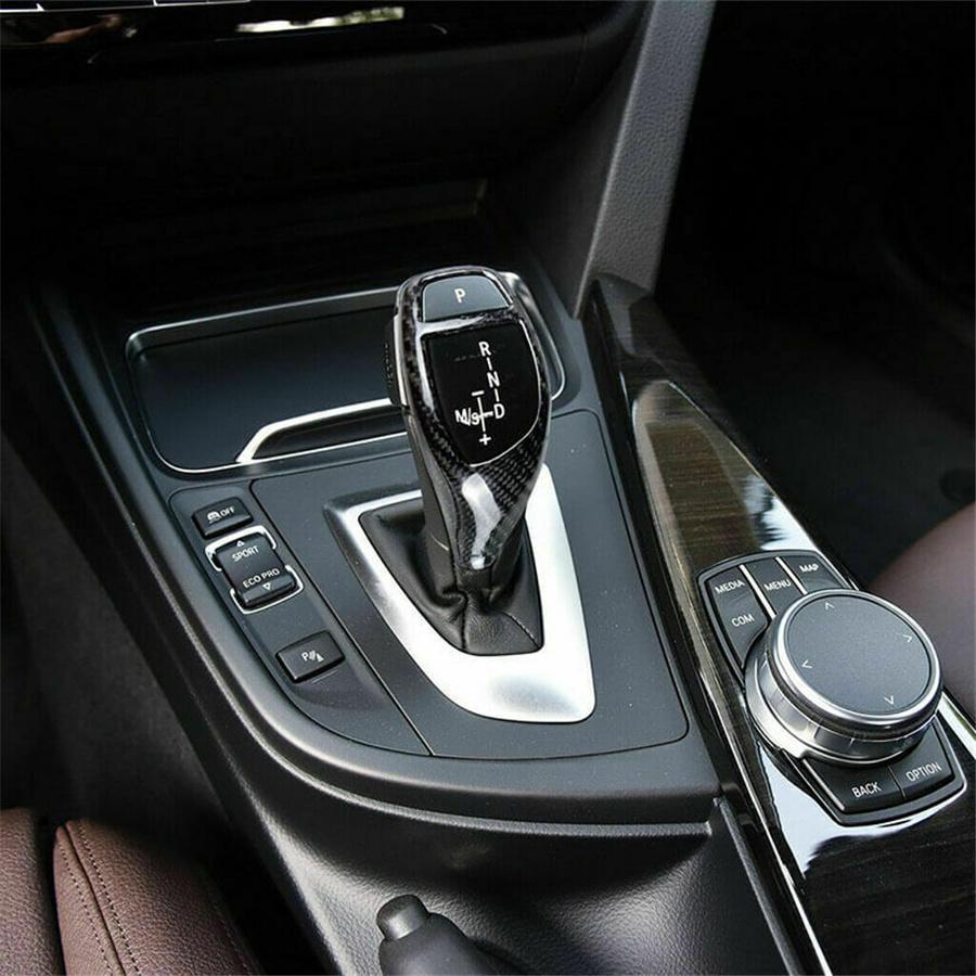 Carbon Fiber Look Gear Shift Knob Cover Trim ABS For BMW 1 2 3 4 5 6 Series X3 X