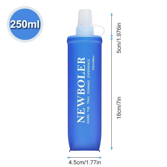 NEWBOLER 500ml měkká láhev skládací náramek láhev na vodu TPU hydratační láhev na vodu běh upevnění protiskluzová venkovní sport