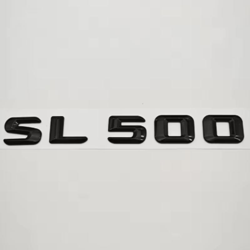 3D ABS Car Letters Badge Sticker Rear Trunk Logo SL350 SL400 SL500 Emblem For Mercedes Benz SL350 SL400 SL500 R230 R231 R129 RL2