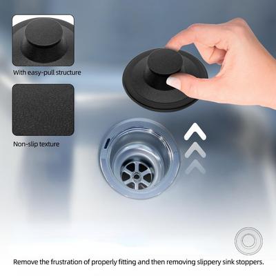 Siyah Kauçuk Lavabo Tıkacı Çöp Öğütücü Yemek Atığı Öğütücü Plastik Lavabo Tıkacı Mutfak Bulaşık Süzgeci Su Tıkacı Kırıcı Lavabo Tıkacı