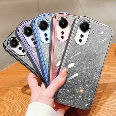 Fashion Plating Gradient Glitter Case For Xiaomi Mi 14 13 Pro 12 11 Lite 11T Redmi Note 12 Pro 12S 11 11S Silicone Back Cover