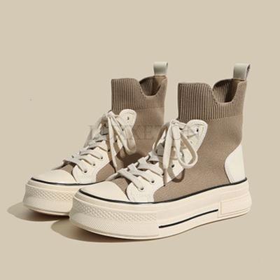 Winter Knitting Elastic Sock Boot Short Boot Thick Soled Casual Shoes High Top Single Shoes Breathable Ankle Boot Women