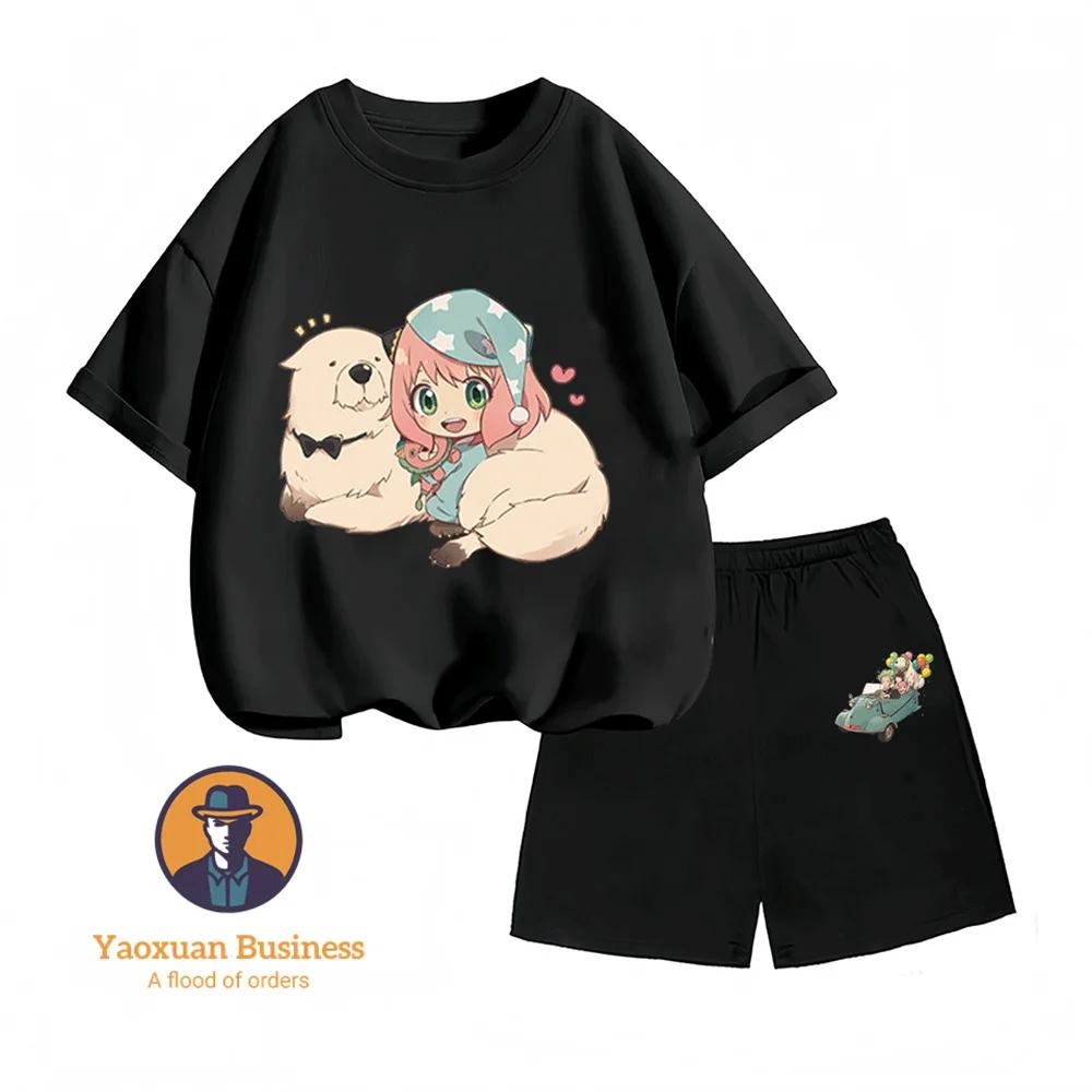 Children's Summer Cute SPY×FAMILY Cartoon Print Two-Piece Set, Fashionable Hot Sale, Boys and Girls