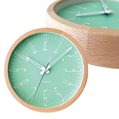 Muku Clock 21 Light Green Wall Clock with Continuous Second Hand, KM-141LG, 278mm (Quartz Clock)