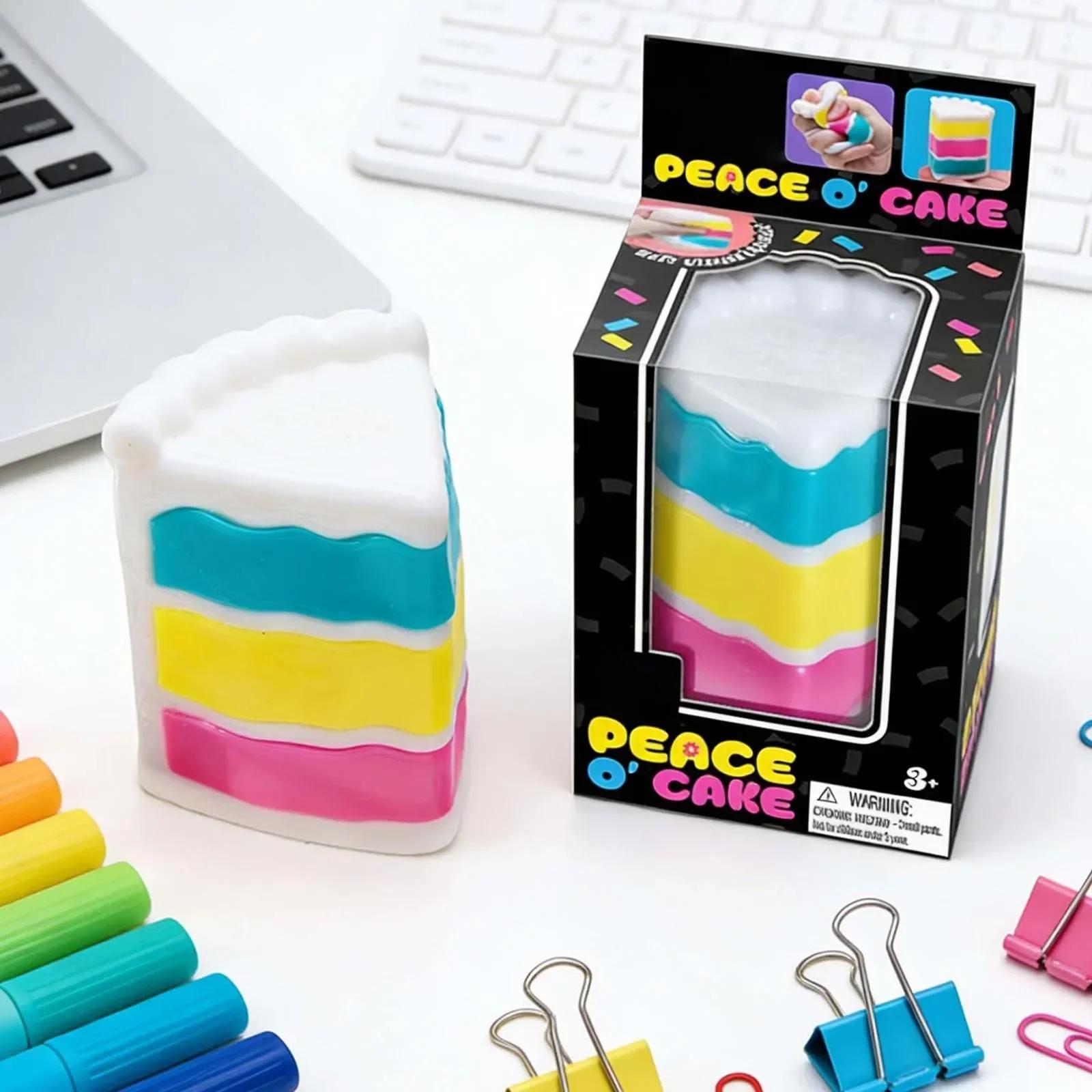 Bai Fen Bai Toys Needoh Peace O' Cake Squishy Stress Relief Squeeze Toy Soft Stretch Fidget Sensory Toys For All Ages