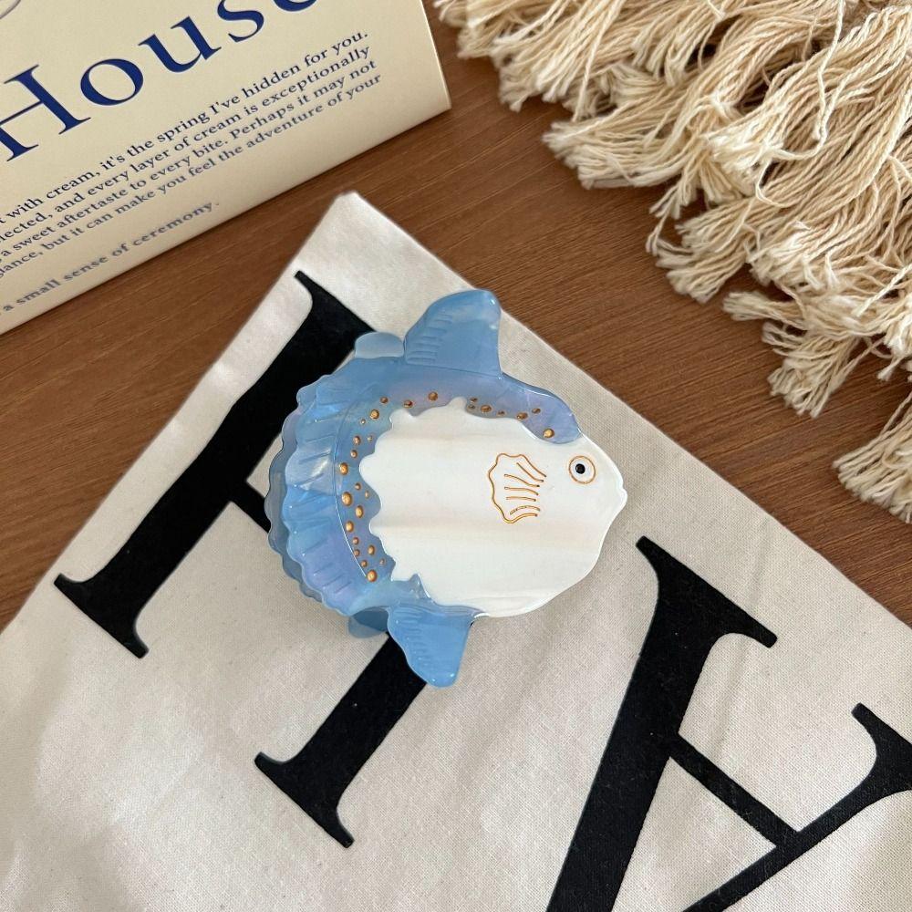 Lovely Ocean Animal Shark Clip Geometry Creative Hair Claw Creative Seal Acetate Hair Clip  Girls