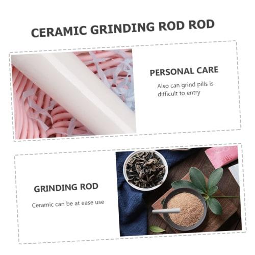 COLLBATH Ceramic Grinding Rod, Multi-Function Masher, Garlic Masher, and Pestle, Perfect for Making Baby Food and Sauces