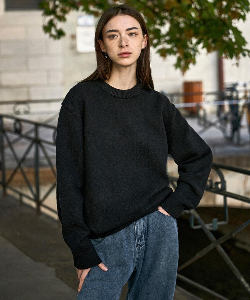 MINIMALPROJECT Soft Basic Oversized Knit Mnt107 [Black]