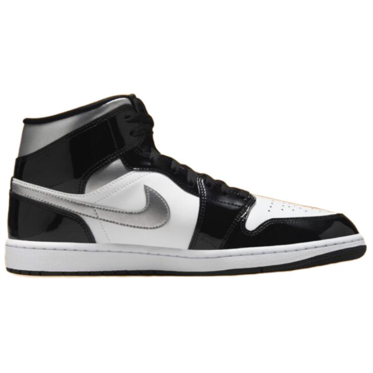 Ny JORDAN 1 Mid Se Patent Svart Hvit Metallisk Sølv Metallisk Gull HV0789-010