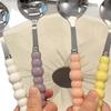 Four-Color Pearl Stainless Steel Soup Spoon with Ceramic Handle - High Value, Stylish Western Dining Spoon for Girls