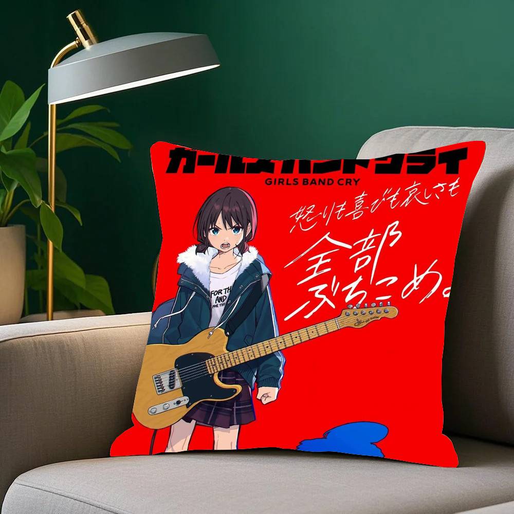 Anime Girls Band Cry Pillow Case Home Decor Throw For Sofa Bed Car Room Decor Gift Idea