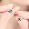 Silver 925 Earrings High Quality 1Carat Zirconia Diamond Stud Earrings for Women Girl Gift No Fade Allergy Free Jewelry