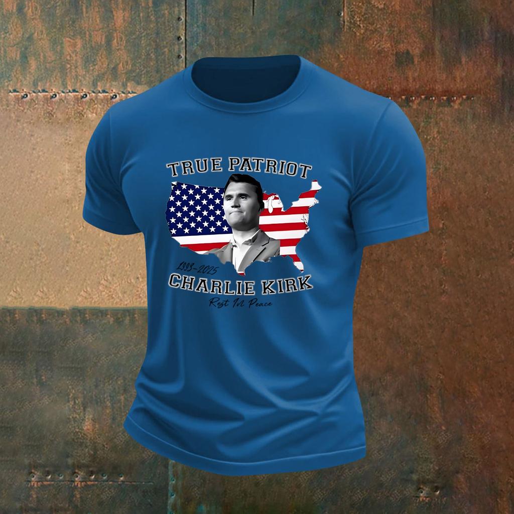 Men's Printed Short Sleeve T-Shirt Men's Loose Casual Short Sleeve Top