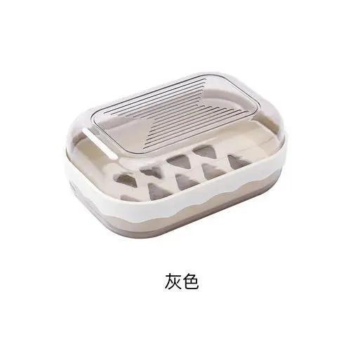 1PC Dustproof Soap Box with Lid No Drill Creative Drainage Design for Bathroom Home Cute Soap Storage Organizer Soap Container