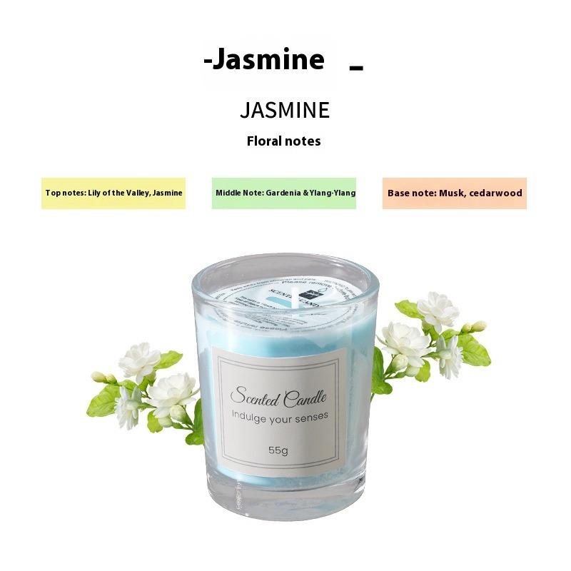 

Scented Candles Premium Glass Smokeless Fragrance Birthday Gift Jasmine
