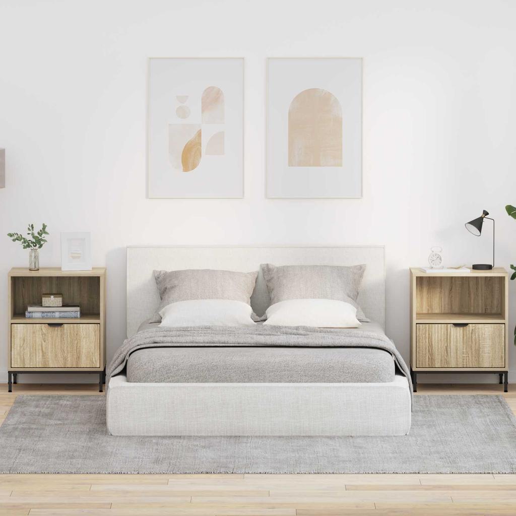 Nightstand 2 Pcs. Sonoma Oak 49 x 36 x 61 cm Engineered Wood