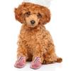 4pcs Summer Breathable Pets Dog Boots Mesh Sandals Dog Shoes Anti-slip Sneakers Pet Supplies (Pink) - Size 4