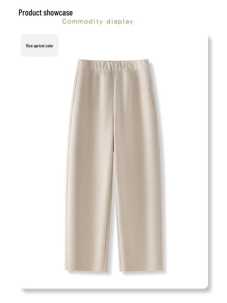 Women's Dark Cashmere Wide-Leg Pants 2024 - Elastic, Loose-Fit, Autumn/Winter Long Trousers