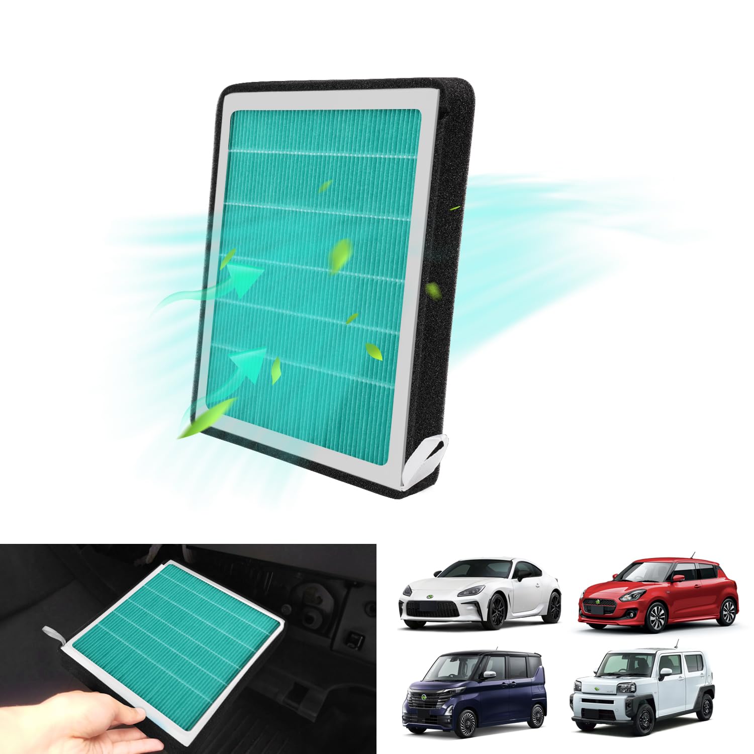 

AUTO SPEC Car Air Conditioner Filter for Daihatsu Tanto Taft Grand Max/Toyota Pixis 86 [New model] Compatible part зелений