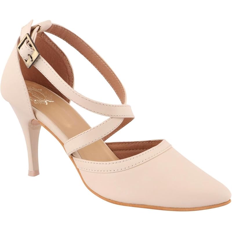 Shoetopia Women'S Block Heel Sandal-Eu39 /Uk6 /Cream