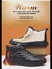 Men's Winter Cotton Leather Boots: Plus Velvet Warm, Non-Slip, Casual Outdoor, Snow & Dad Shoes