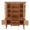 Miniature Cabinet Wooden 1/12 Scale Dollhouse Bookcase Cupboard with Openable Door Drawer for Room