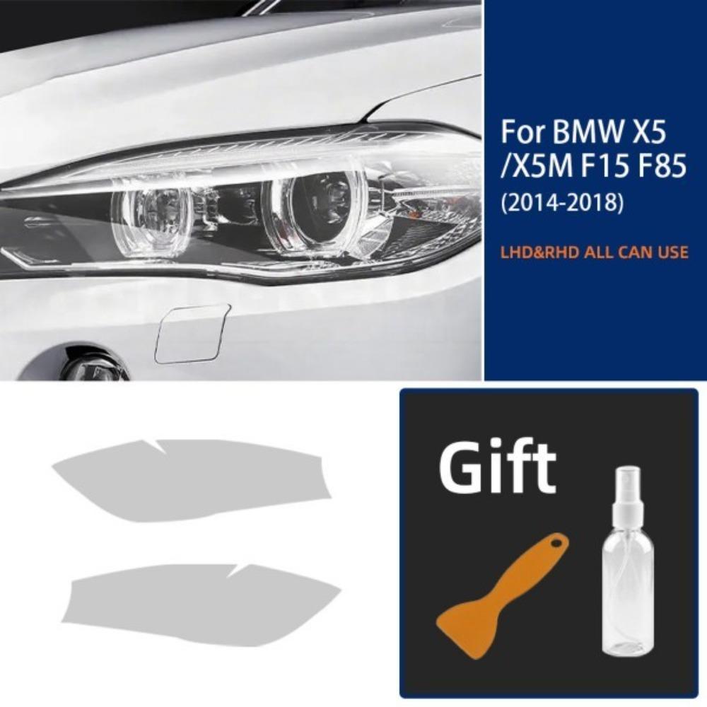 TPU Headlight Protective Film for BMW X5 F15 X5M F85 2014-2018 Smoked Black Clear