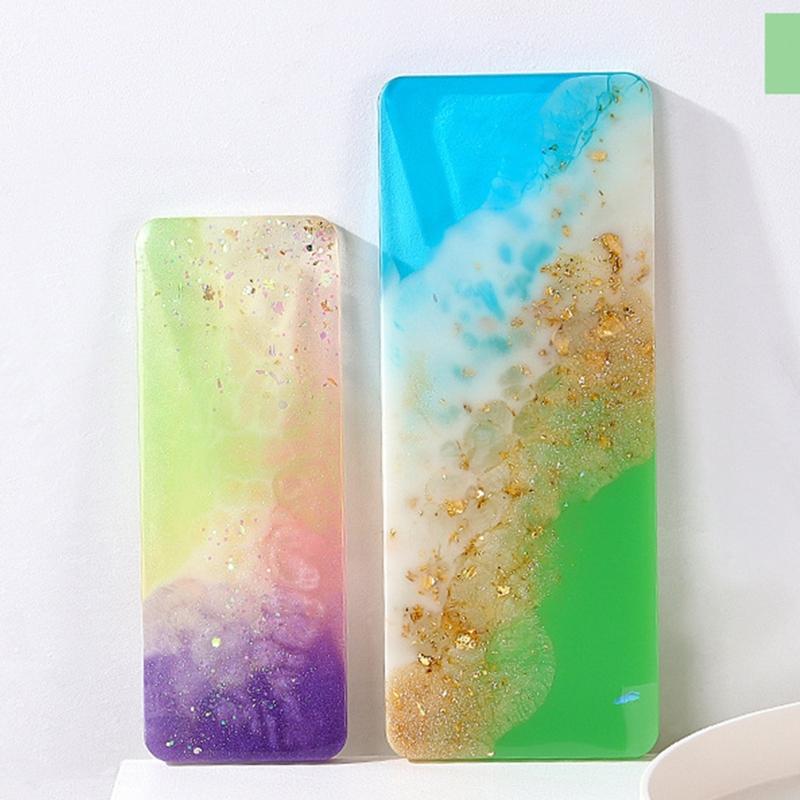 Diy Crystal Epoxy Hole Shelf Mould Mirror Desktop Screen Partition Bracket Mold for Item Cosmetic Jewelry Storage