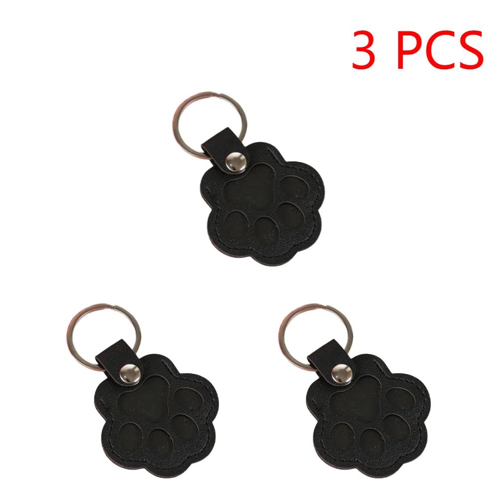 1-5PCS Pet Hair Keepsake Keychain PU Pet Keychains Hair Collector Cute Paw-Shaped Charm for Keyrings Bags and Personal Mementos