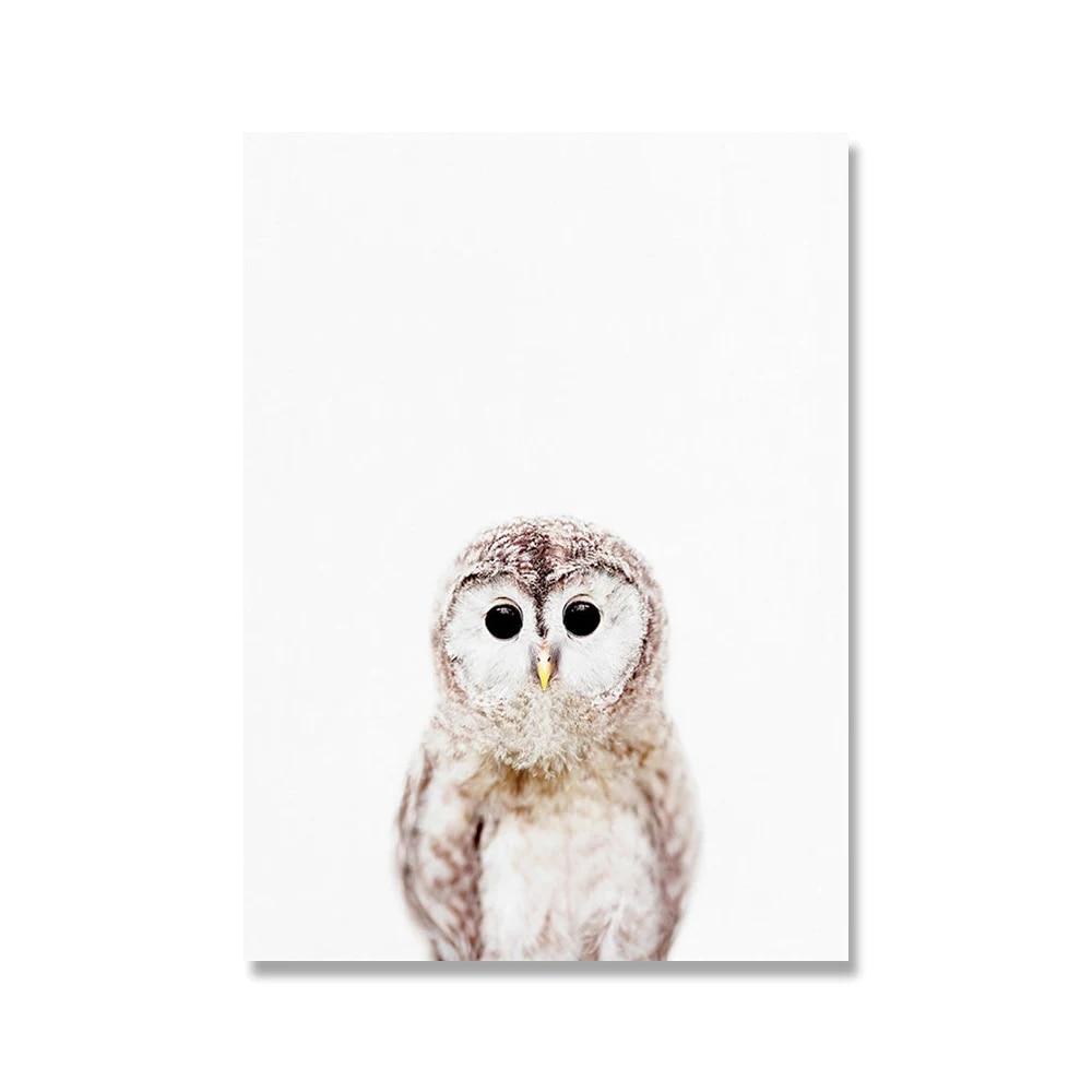 Towoto Baby Animal Print Nordic Poster Minimalist Canvas Painting Safari Pepinieră Artă de perete Copii Baby Room Decoration Pictures No Frame