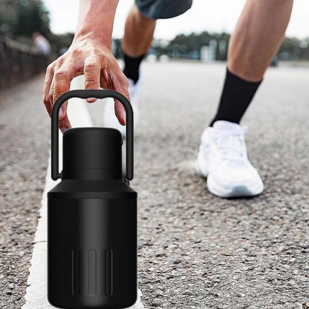 Insulated Water Bottle Drink 1000ml Portable with Handle Thermal Mug for Running