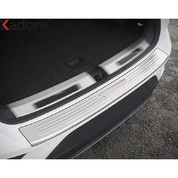For Volkswagen VW T-Roc TROC 2017- 2024 Steel Car Rear Trunk Bumper Cover Trim Tailgate Door Sill Plate Guard Accessories
