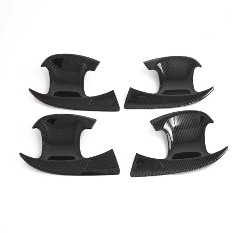 For Kia Seltos     ABS Carbon Chrome Car Side Door Handle Decoration Cover door bowl  Exterior Accessories
