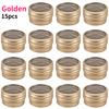 15pcs Metal Round Storage Cans with Transparent Window Screw Caps for DIY Crafts Travel Jewelry Spices Cosmetics Decor Organizer